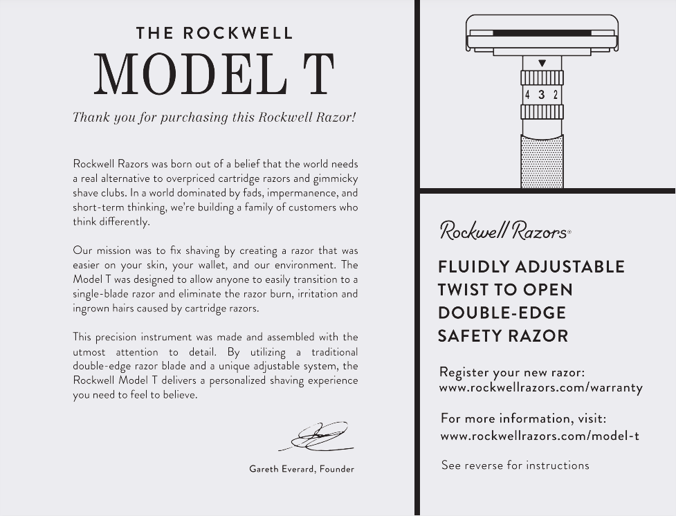 Rockwell T2 Dial Adjustable Safety Razor