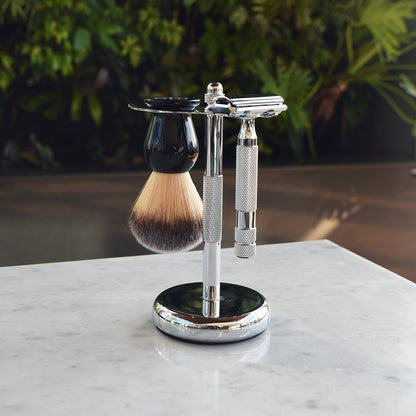 Matching Chrome 3-Piece Shave Stand