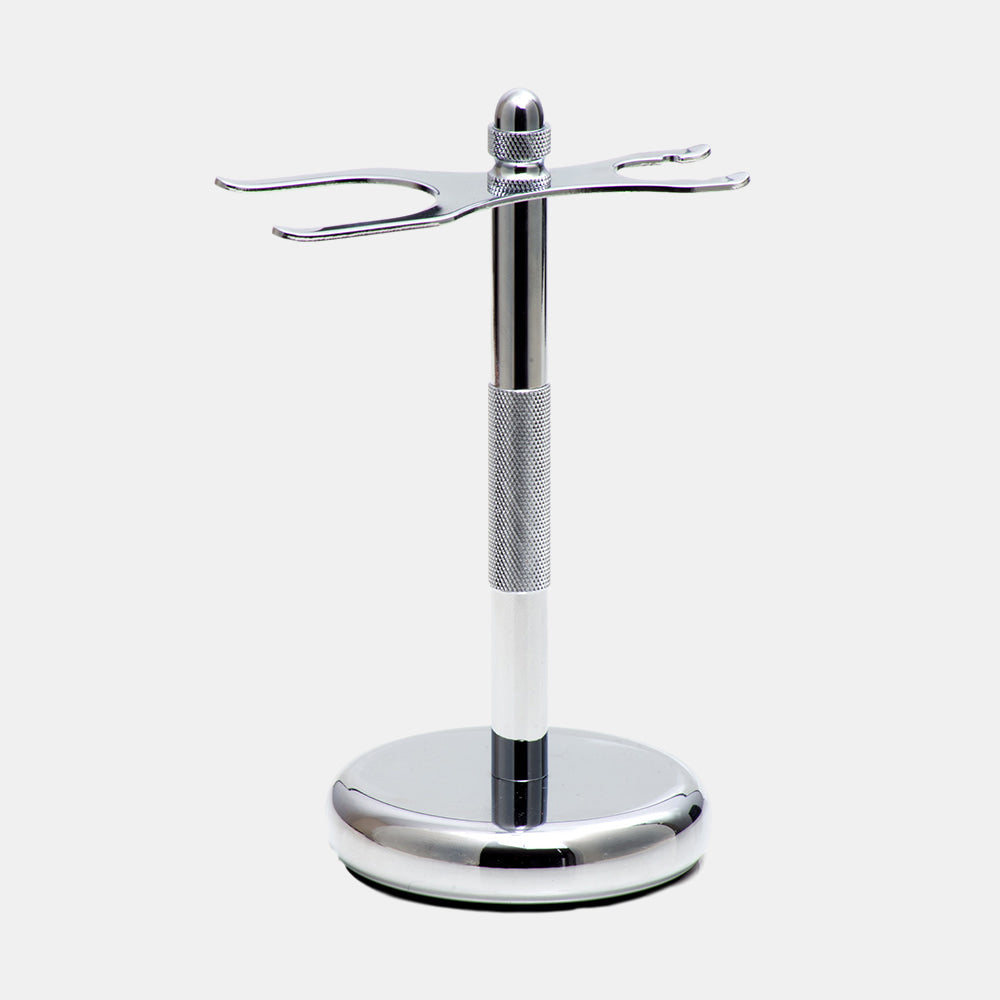 Razor On Razor Stand Matching Chrome 3-Piece Shave Stand – Rockwell Razors